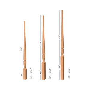 Bunker Hill 1-3/4" 1234F Elegant Rise FLUTED Pin Top Baluster (1234F, 1238F, 1242F)