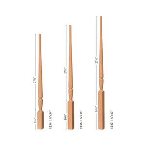 Bunker Hill 1-3/4" 1234F Elegant Rise FLUTED Pin Top Baluster (1234F, 1238F, 1242F)