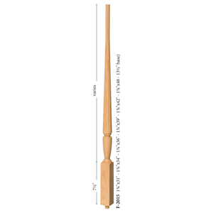 Bunker Hill 1-3/4" Structural Rise FLUTED Pin Top Baluster (2015F)