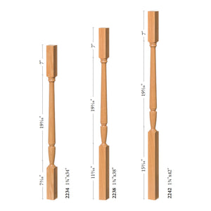 Bunker Hill 1-3/4" 2234 Elegant Rise Twisted (1-2 Weeks) Square Top Baluster (2234T)