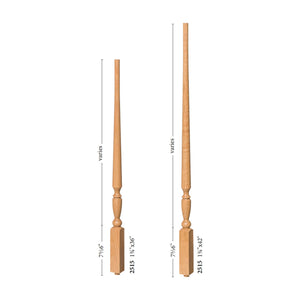 Georgia 1-3/4" Structural Rise Pin Top Baluster / FLUTED (2515F)