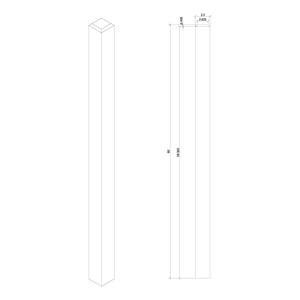 Contemporary 3-1/2" 4002-F FLUTED Newel w/Chamfered Top (4002-48F, 4002-60F)