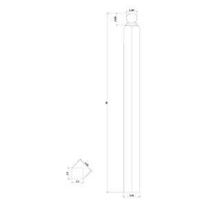 Contemporary 3-1/2" Newel w/Ball Top (4004BT, 4005BT, 4006BT)