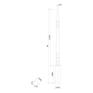 Hampton 1-3/4" 4234 Elegant Rise Pin Top Baluster