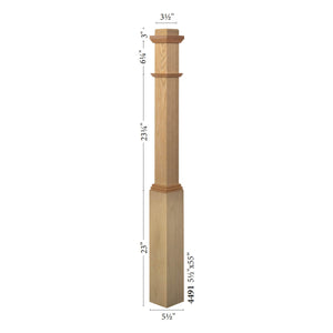 American 5" x 55" Adjustable Plain Box Newel (4491ADJ)