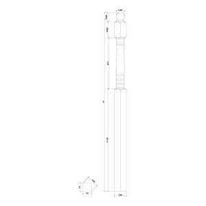 Hampton 3-1/2" 4500 Short Block Turned Newel (4500, 4504, 4508)