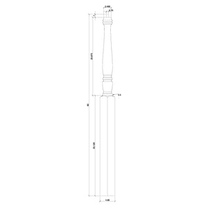 Georgia 3-1/2" x 56" 4515 Pin Top Turned Newel (4515, 4515F, 4515T)