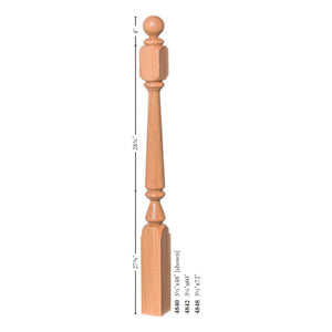 Ohio 3-1/2" Ball Top Turned Newel (4840, 4842, 4848)