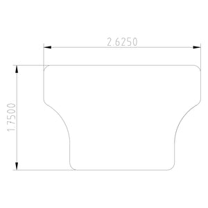 Contemporary 2-5/8"W x 1-3/4"H 6084 Handrail, with Plow and Fillet for 1-1/4" wood balusters (6084P-125)
