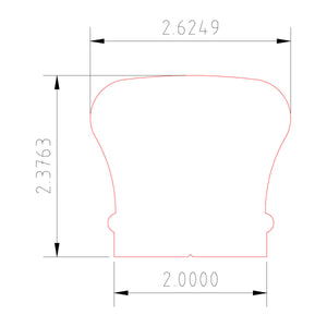 Large Traditional 2-5/8"W x 2-3/8"H Handrail (6210)