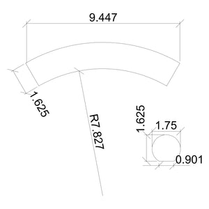 Over Easing (Full Round) Fitting for 1750 Handrail (7025-6040, 7025-1750)