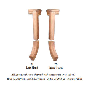 Left Hand Gooseneck w/No Cap Fitting for 6210 Handrail (7271)