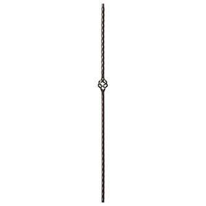 Hammered Edge Series 9/16" Square x 44"H Single Basket with Hammered Edge Hollow Iron Baluster (9027HE)