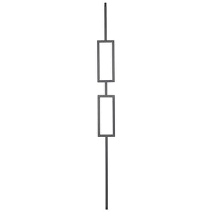 Contemporary Series 1/2" Square 3-3/4" x 44"H Double Rectangle Hollow Iron Baluster (9091CS)