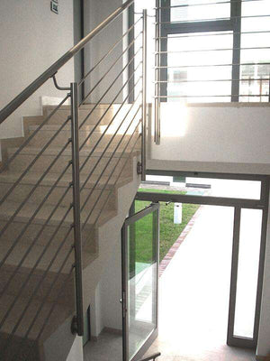 Stainless Steel 1-2/3" Newel Post with Wall Mount and Integrated/Pivotable Handrail Bracket (E0045)
