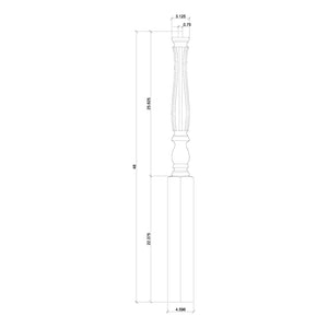 Country 3-1/4" 4670 Pin Top Turned Newel (4670, 4676)