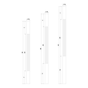 Contemporary Elegant Rise FLUTED Square Top Baluster (5034F, 5334F)