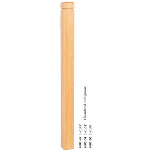 Farmhouse Series, 3-1/2" Newel, Chamfered Top with Groove (4602-48, 4602-56, 4602-60)