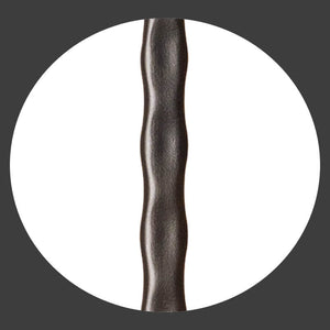 Hammered Face Series 9/16" Square x 44-3/32"H  5" x 14.5" "S" Scroll and Knob with Hammered Face - Hollow Iron Baluster (9047HF)