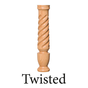 Bunker Hill 3-1/2" 4130T, 4132T Twisted (1-2 Weeks) Turned Newel (used w/ Interchangeable Finials)