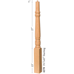 Hampton 3-1/2" 4270 Pin Top Turned Newel