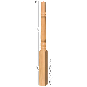 Hampton 3-1/2" 4270 Pin Top Turned Newel