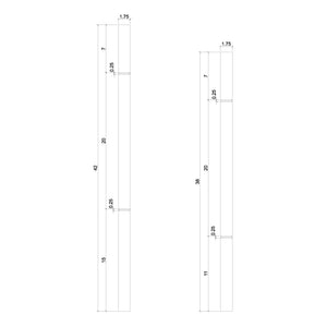 Contemporary Elegant Rise Chamfered Square Top Baluster in 1-1/4" or 1-3/4" (5034C, 5038C, 5042C, 5334C, 5338C, 5342C)