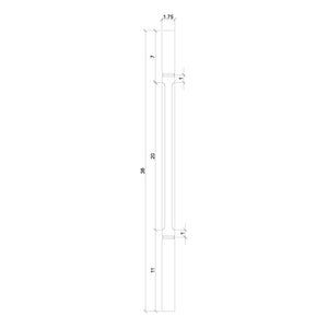 Contemporary Elegant Rise Chamfered Square Top Baluster in 1-1/4" or 1-3/4" (5034C, 5038C, 5042C, 5334C, 5338C, 5342C)