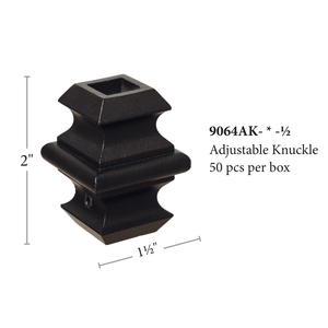Adjustable Knuckle for 1/2" Square Hollow Iron Baluster (9064AK) - Stair Parts USA