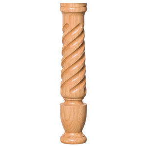 Bunker Hill 3 - 1/2" 3010/3011 Pin Top Turned Newel (43" and 48" in Plain, Fluted, or Twisted) - Stair Parts USA