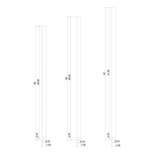 Contemporary 1 - 1/4" Plain Square Top Baluster w/Dowel (5061) - Stair Parts USA