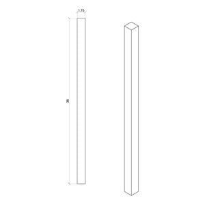 Contemporary 1 - 3/4" 5360 Plain Square Top Baluster - Stair Parts USA