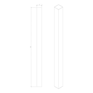 Contemporary 3" 4001 Newel (4001 - 48, 4001 - 60, 4001 - 72) - Stair Parts USA