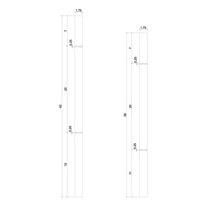 Contemporary Elegant Rise Chamfered Square Top Baluster in 1 - 1/4" or 1 - 3/4" (5034C, 5038C, 5042C, 5334C, 5338C, 5342C) - Stair Parts USA