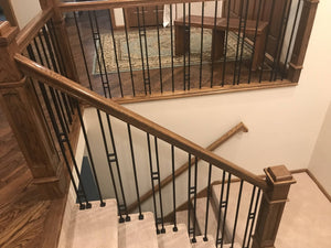 Contemporary Series 1/2" Square x 2 - 1/4" x 44"H Double Bar Hollow Iron Baluster (9087CS) - Stair Parts USA