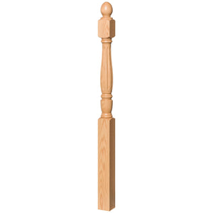 Georgia 3 - 1/2" x 56" 4542 Turned Newel w/Plain Pineapple Top (4542, 4542F, 4542T) - Stair Parts USA