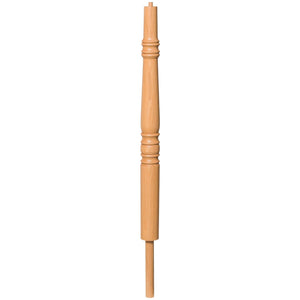 Hampton 3 - 1/2" x 41" 4272RB Pin Top Turned Newel w/Round Base and Adjustable Dowel - Stair Parts USA