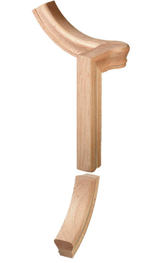 Left Hand Gooseneck Up Easing w/Cap Fitting for 6010 Handrail (7060-2)