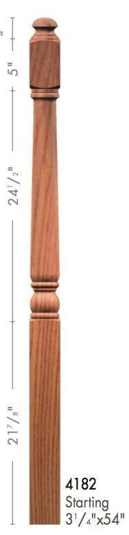 Colonial 3-1/4" 4180 Turned Newel (4180, 4182, 4183, 4188)