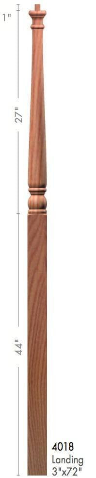 Colonial 3" 4015/4018 Pin Top Turned Newel (4015, 4018, 4015F, 4018F)