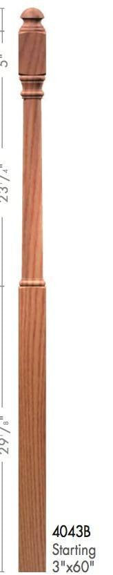 Colonial 3" 4040B Turned Newel (4040B, 4042B, 4043B)