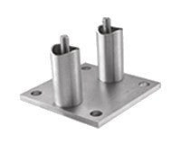 Stainless Steel Anchorage / 3-15/16" x 3-15/16" x 15/64" for Tube 1 2/3" Dia., Square Wall Plate (E401-304, E401)