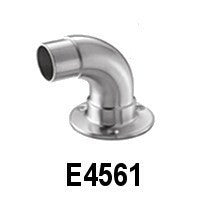 Curved Elbow with Mounting Plate for E001 Tubular Stainless Steel Handrail / 1 2/3" Dia. x 5/64" (E4561)