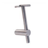 Stainless Steel Handrail Support / 4-59/64", With Rigid Mounting Plate and Screws, For 1-2/3" dia. Tubular handrail, Adjustable in Height (E0225, E0226)