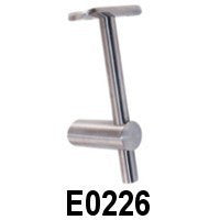 Stainless Steel Handrail Support / 4-59/64", With Rigid Mounting Plate and Screws, For 1-2/3" dia. Tubular handrail, Adjustable in Height (E0225, E0226)