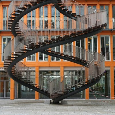A staircase that starts where it begins