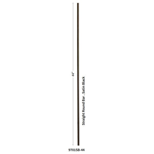 5/8" Round Series: 5/8" dia. x 44"H Hollow Iron Baluster (9701 - SB - 44) - Stair Parts USA