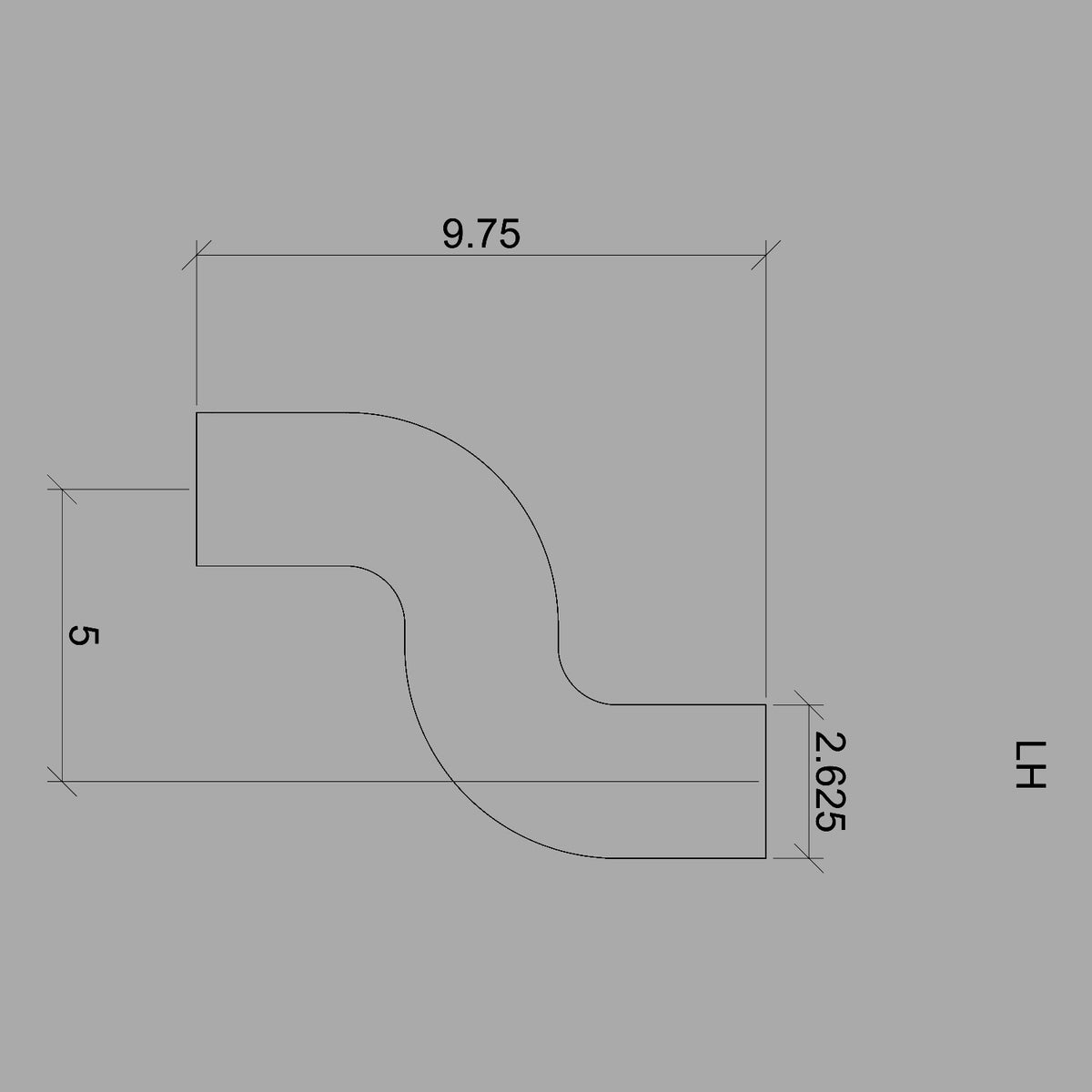 Left Hand &quot;S&quot; Fitting for 6210 Handrail (7222-LH)