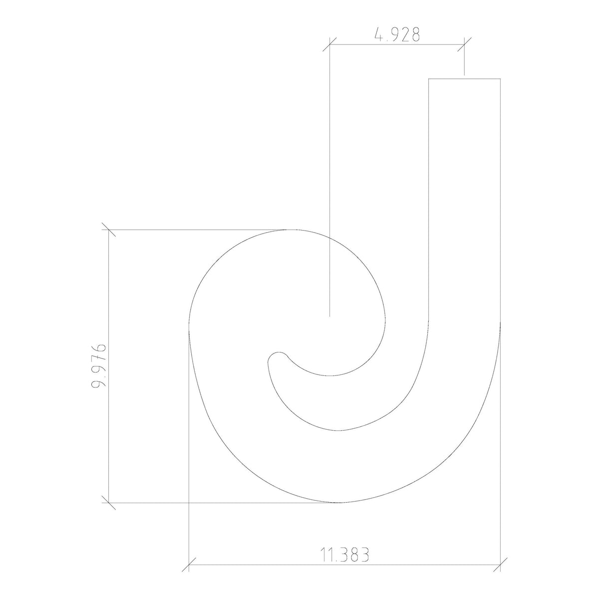 7230: Left Hand Volute Fitting for 6210 Handrail - Stair Parts USA