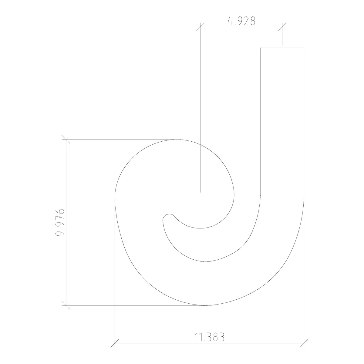 7230: Left Hand Volute Fitting for 6210 Handrail